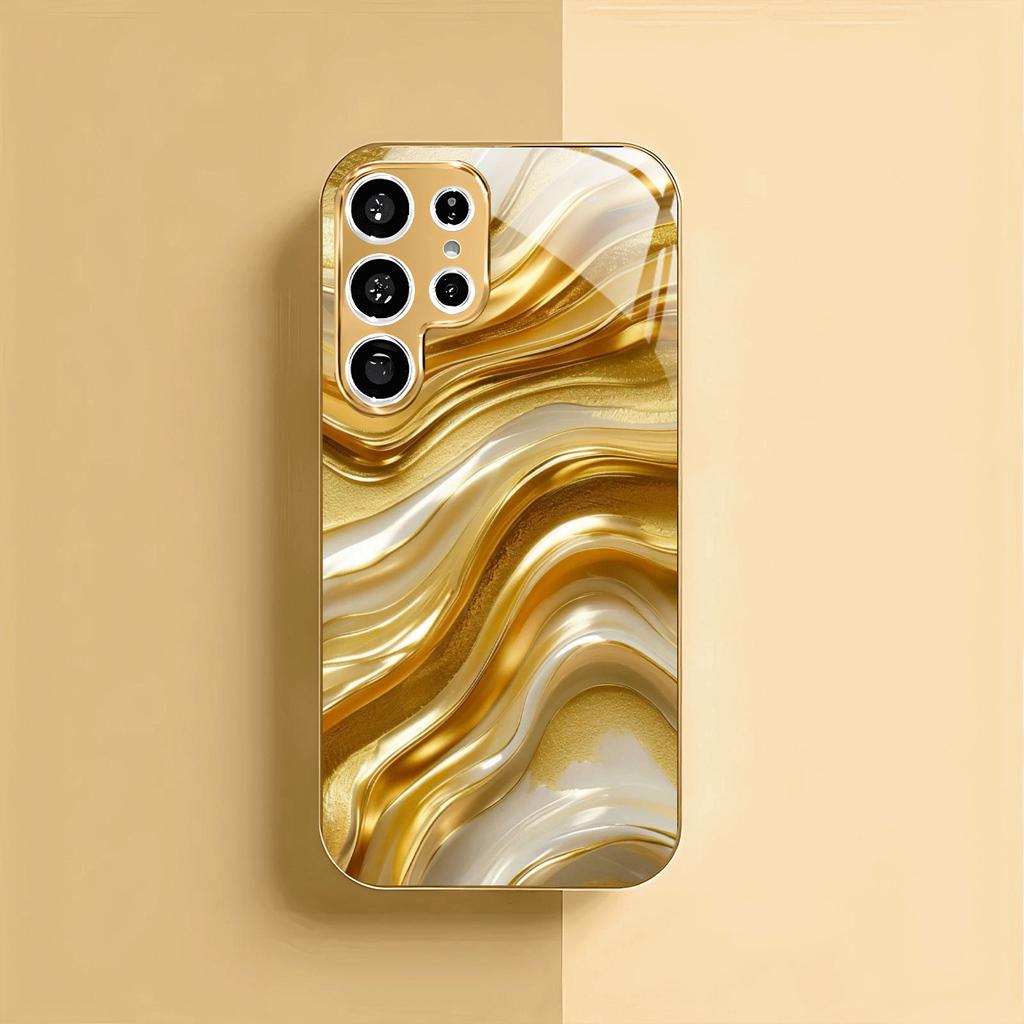 New Model Atmosphere Simplicity High-end Electroplating Glass PhoneCase for Samsung Galaxy S26 S25 S24 S23 S22 S21 FE,Ultra,Plus