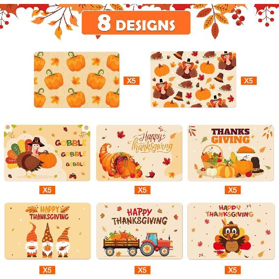40 Fall Thanksgiving Leftover Containers with Lids, Thanksgiving to Go Food Containers Tin Foil Aluminum Thanksgiving Cookie Treat Containers for