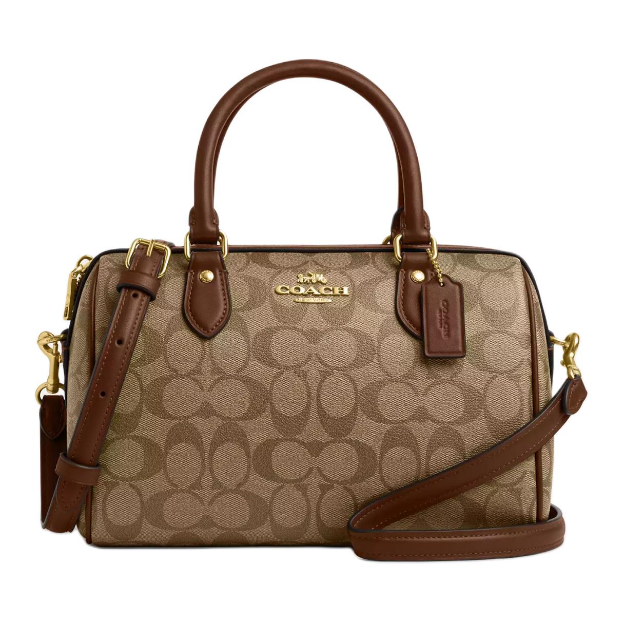 

Coach Rowan 27 Vintage Monogram Zip Closure Coated Canvas And Recycled Leather Tote Bag Large Women Tote Bags Khaki Saddle-Brown CS188-IME74 Basic Set (Bag+Dust Bag)