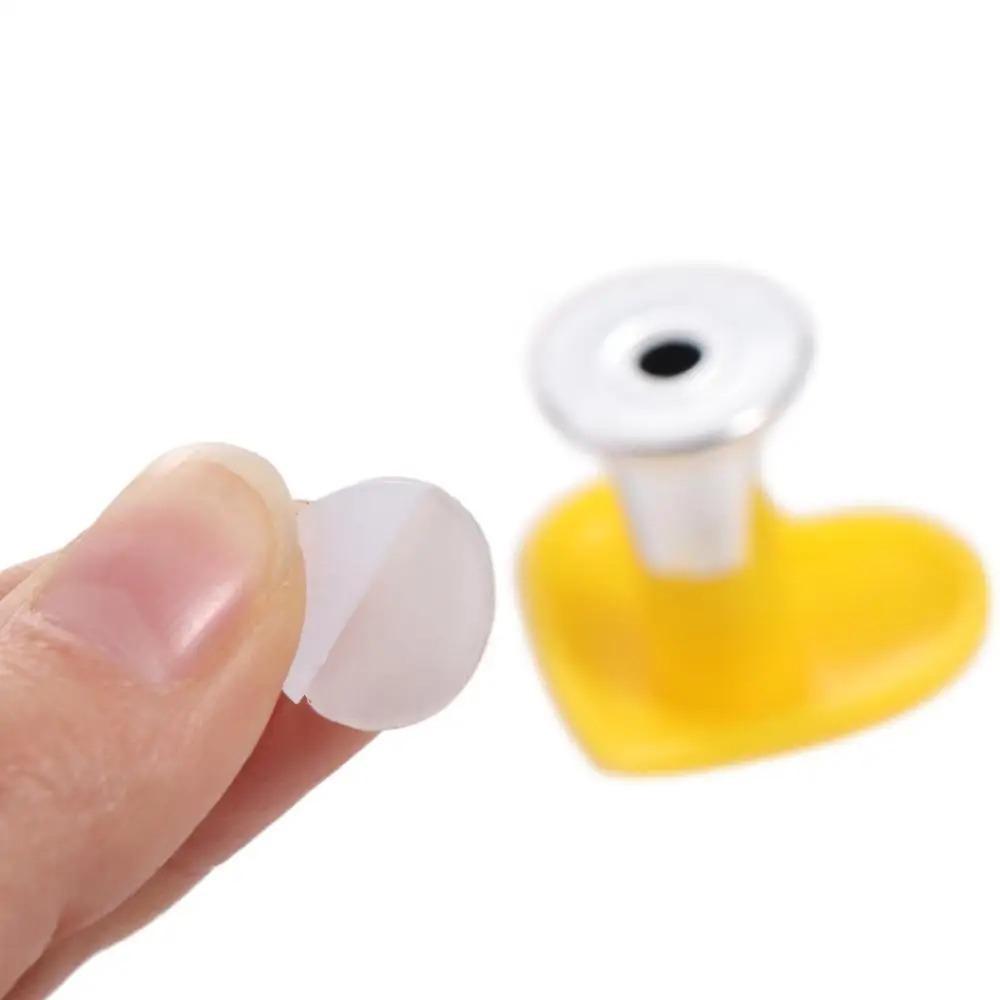 4pcs Heart Shaped Toilet Press Creative Love Colorful Toilet Button Nail Protector Water Press Flush Button Bathroom Supplies
