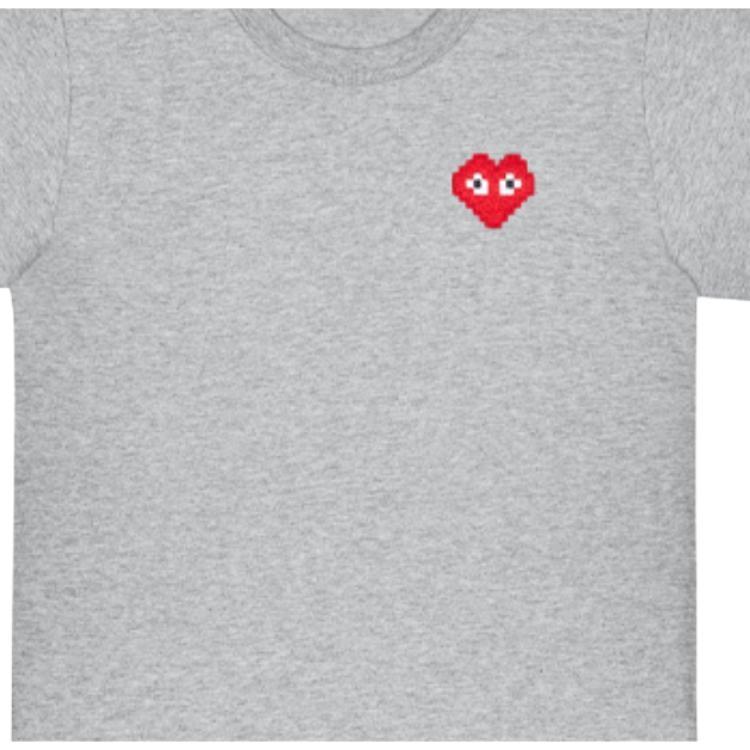 Comme des Garçons PLAY COMME des GARCONS PLAY Basic Invaders T-Shirt Red Emblem 'Grey' Men's AZ-T322-051