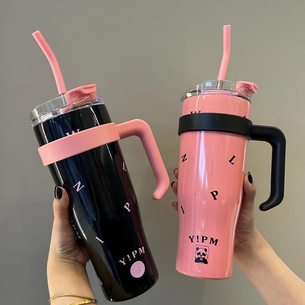 1200ML Maceta De Flores En Relieve, Gran Mac, Taza De Aislamiento Frío, Bonita, Gran Capacidad, Montar, Taza De Hielo Grande