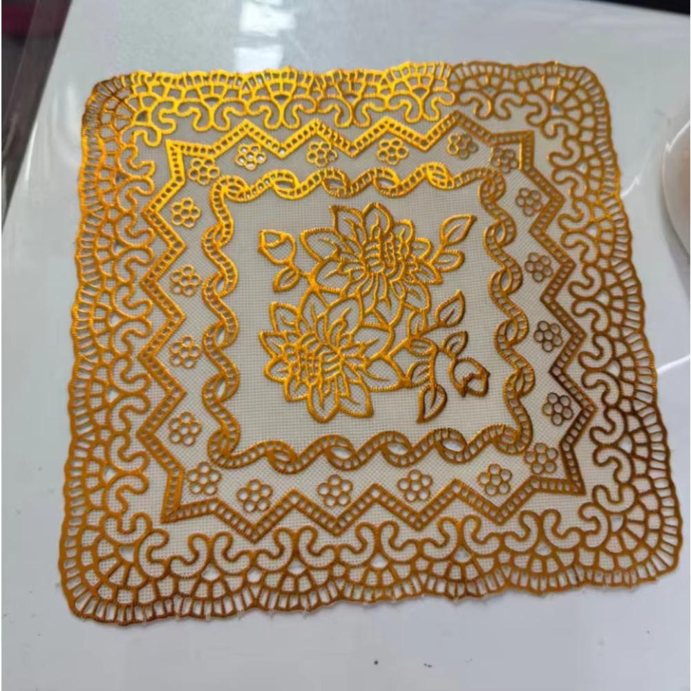 Craft Paper Coaster Placemat Wear-Resistant Cake Mat Round Lace Mat Wedding Birthday Party Table
