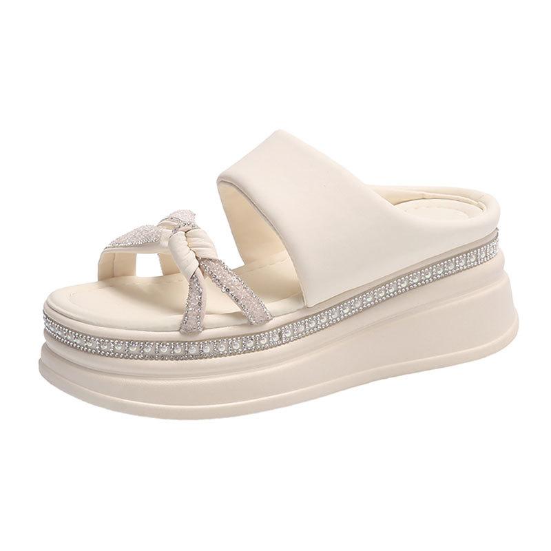 Dicke Sohle coole Hausschuhe Damen 2025 neu explosiv Sommer vielseitig Internet-Berühmtheiten super angesagt Innenhöhenerhöhung Keilabsatz wunderschö