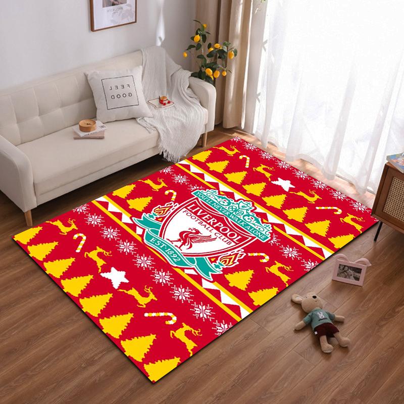 Christmas-Themed Liverpool Football Club Logo Carpet Red Vintage Suitable for use as an anti-slip for living room bedroom sofas 40x60cm( 15x23in )