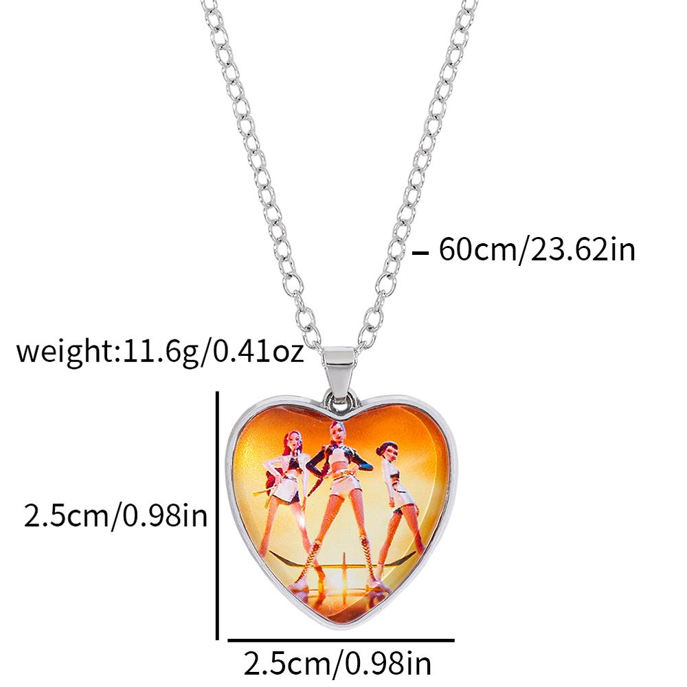 Demon Hunters Fashion Peach Heart Necklace with Colorful Heart Pendant Accessories