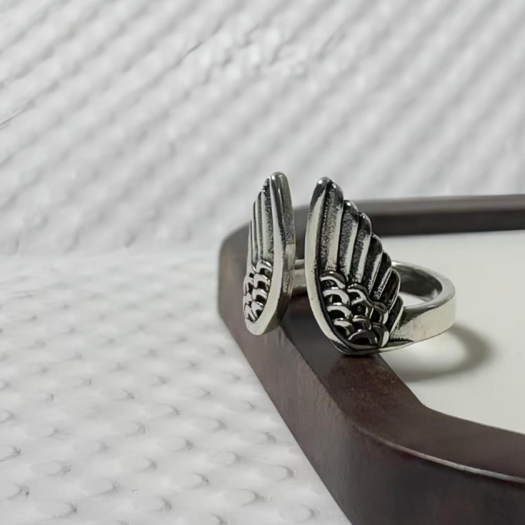 Retro Trendy Korean-Style Open Wing Ring for Men and Women - Simple Woven Student Jewelry