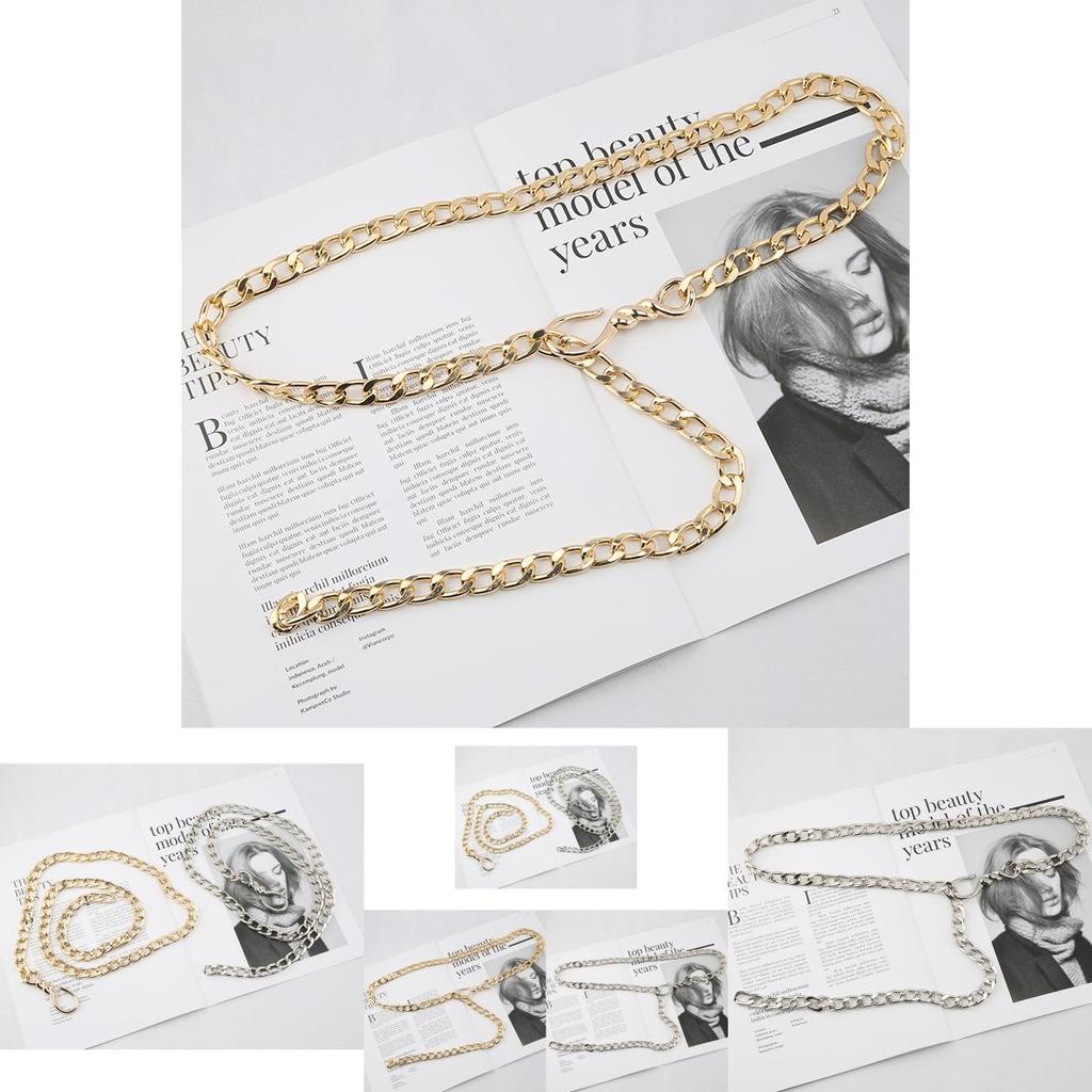 Women Hip Hop Metal Belt With Glitter Embellishments For Casual Outdoor Wear