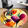 1pc Floral Abstract Office Round Area Rug, Indoor Mat Suitable ForOffice, Under Office Chairs Bedroom Living Room Home Decor, Room Decot050