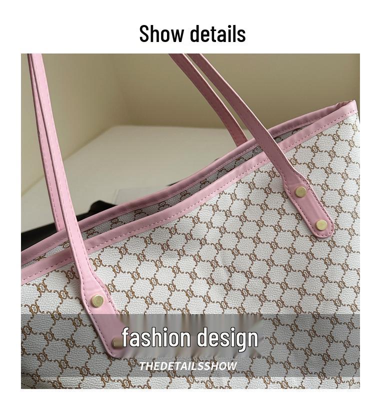 2025 Trendy Large Capacity Women's Tote: Aesthetic Commuter Shoulder Bag & Mother-Child Accessory