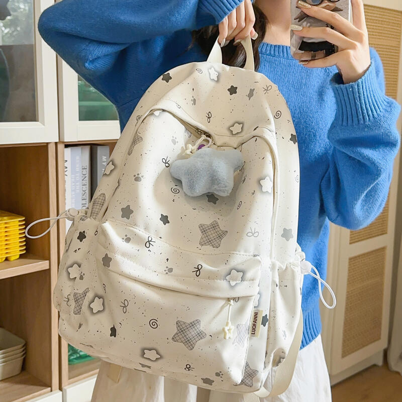 Junior High School Student Schoolbag Women's Large Capacity Waterproof Lightweight Printed Backpack