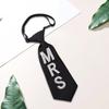 Glitter Pre Tied Tie with MR MRS Letters Rhinestones Embellishment for Men and Women Weddings Festivals Disco Parties