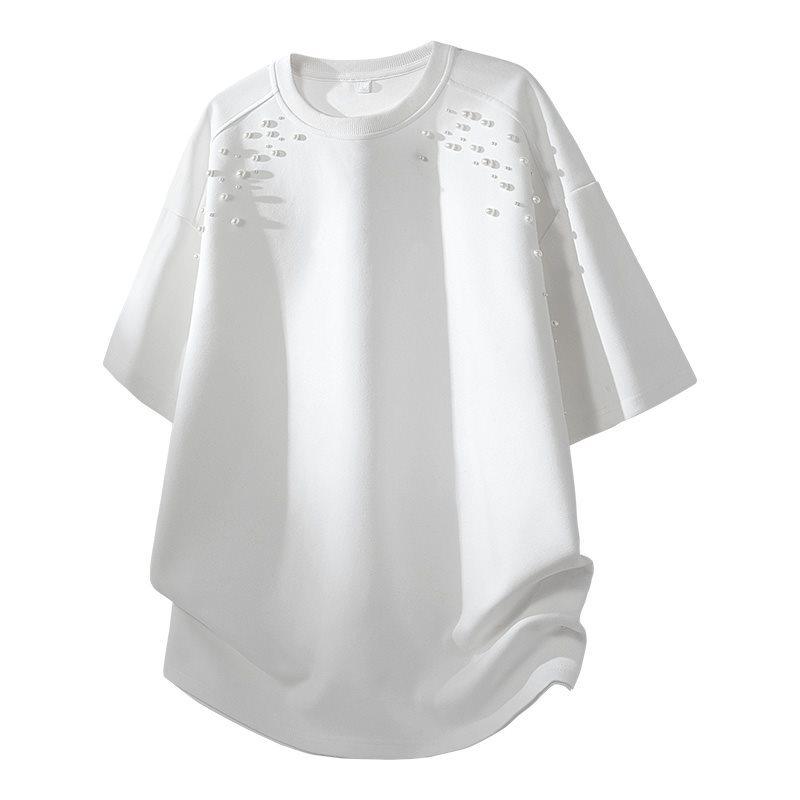 2026 Men's Summer Beaded Round Neck Short-Sleeve T-Shirt