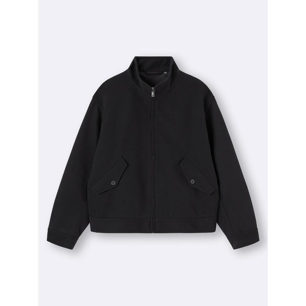 Gu By Uniqlo Cozy Melton Stand Zip Up Jacket