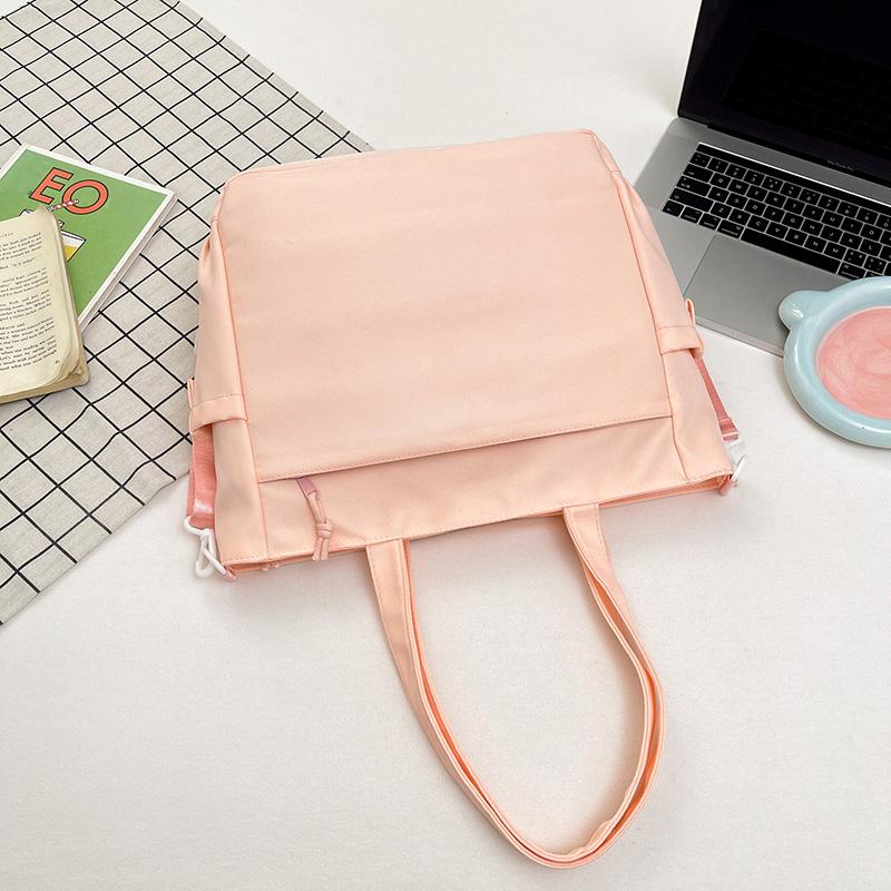 Cartoon Women's Shoulder Bag Contrast Color Student Crossbody Bag Large Capacity Tote Bag