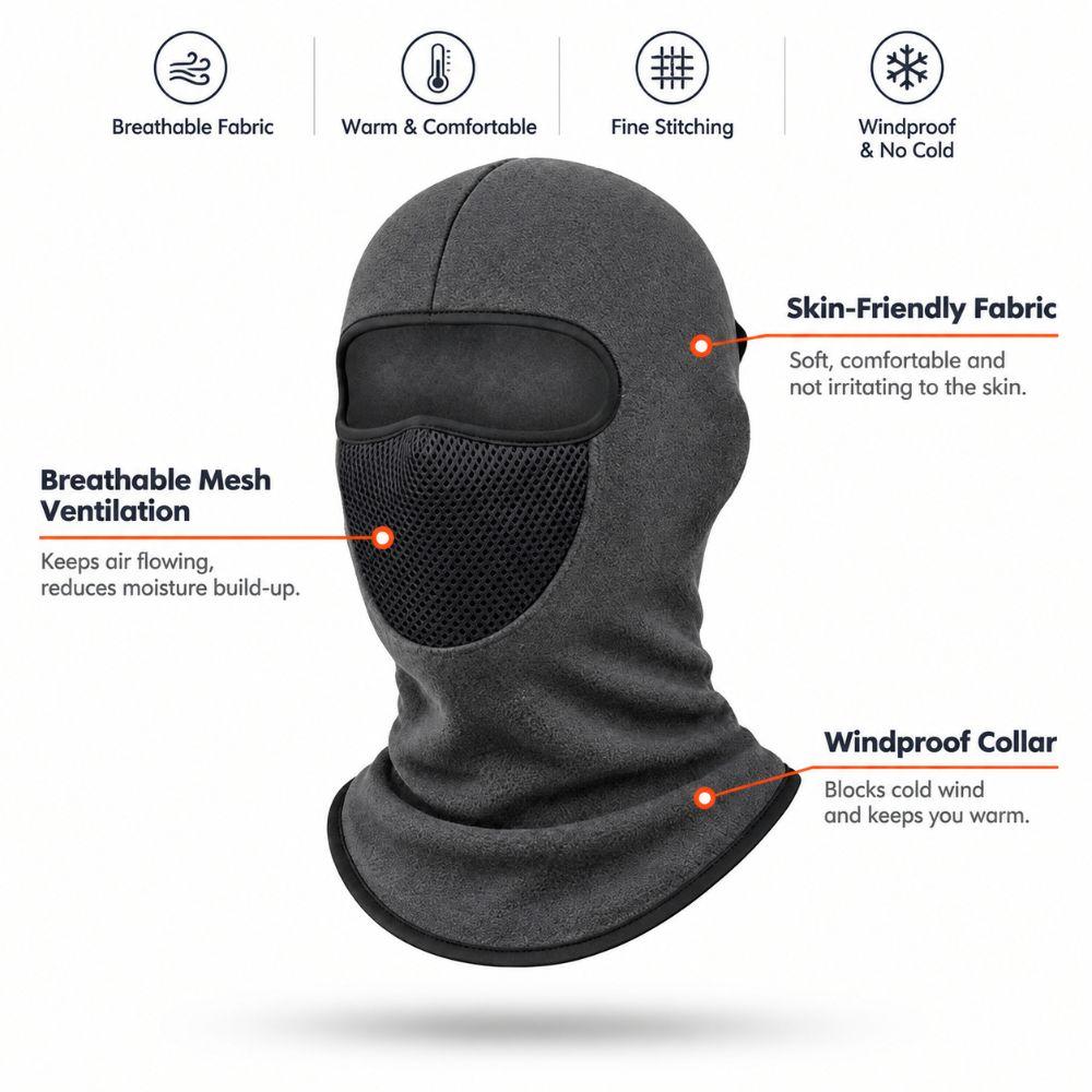 Windproof Neck Warmer Fleece Full Face Mask New Ski Mask Winter Sports