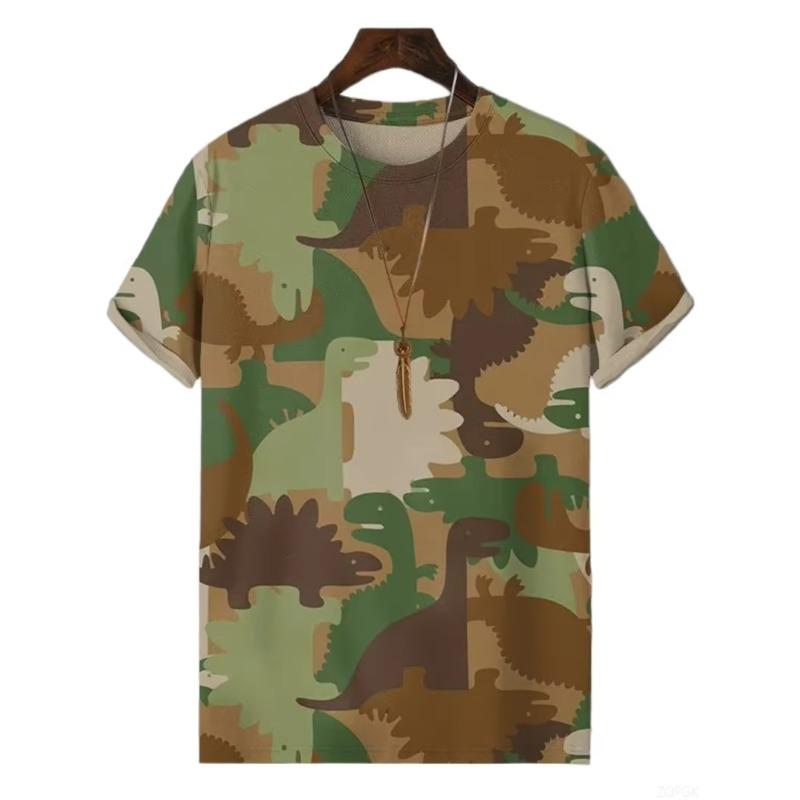 T-shirt da uomo estiva girocollo con stampa 3D