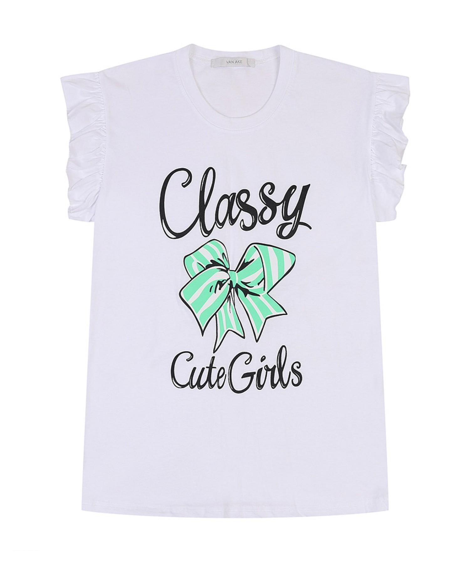 Vanake Big Ribbon Print Sleeveless T-Shirt_Vb39Tsm307Z Color: Ivory(Iv)/Free(Free)