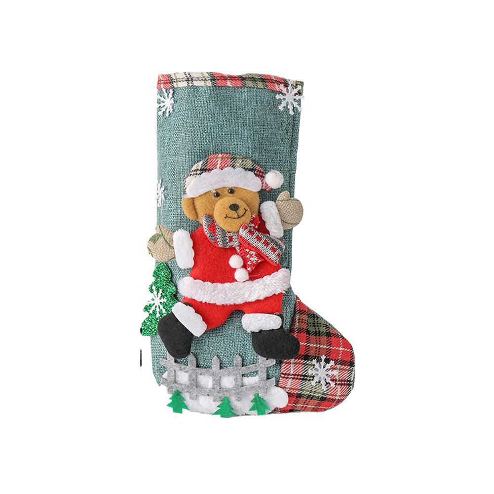 New Linen Large Christmas Stocking Candy Bag For Stairs Fireplace Candy Bag Xmas Tree Hanging Ornament Christmas Gift 2026