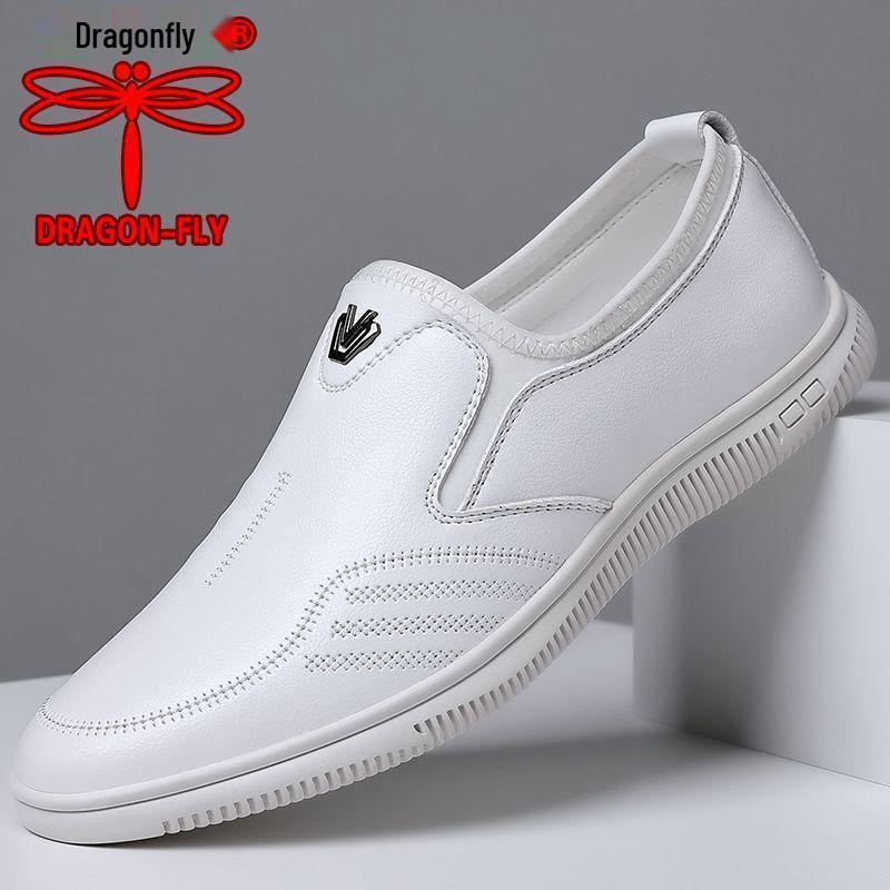 Qingting Genuine Leather Men's Slip-On Business Casual Shoes - Soft, Wear-Resistant Korean Style