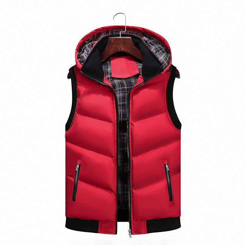 Autumn And Winter Men 'S Hooded Casual Vest Down Cotton Vest