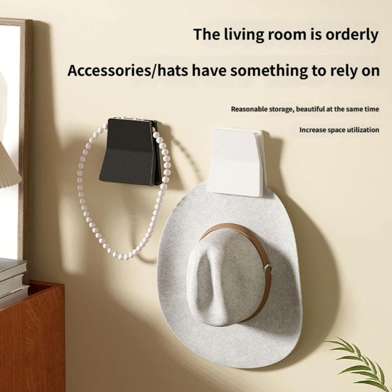 4 Pack Wall Mounted Hook No Drilling Needed Space Saving Wall Clips Smooth Surfaces Wall Hangers for Home Organization