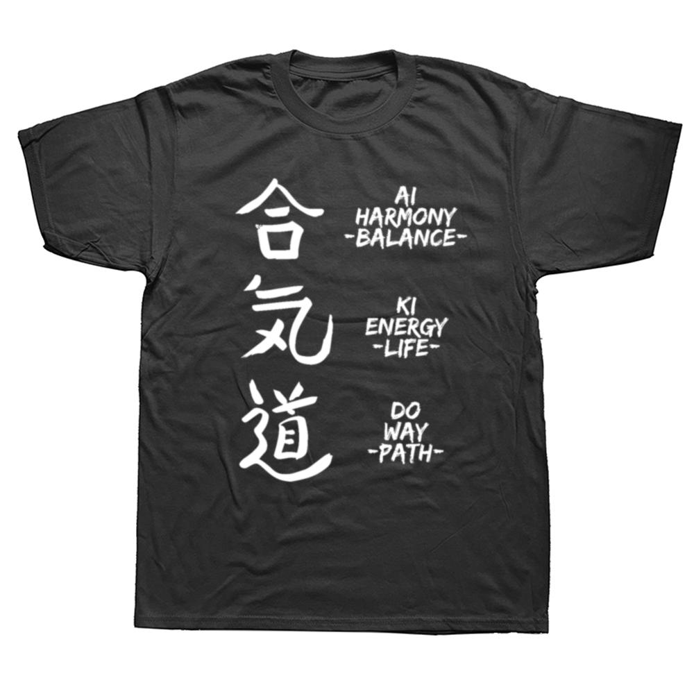 Lustige Aikido Kampfkünste Grafik T-Shirts Herren Damen Reine Baumwolle Humor Streetwear T-Shirt Kurzarm Unisex Lockere Kleidung