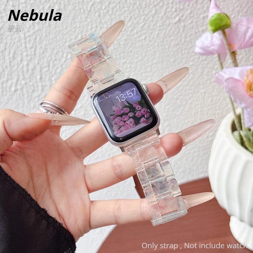 Colorful Lightweight Resin Strap for Apple Watch Ultra 49 46 45 44 42-38mm Elegant Women's Watch Band for Iwatch S11/10/9/8/SE-1