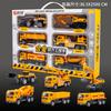 Kids Alloy Pull Back Engineering Vehicle Toy Set Fire Truck Excavator Gift For Boys