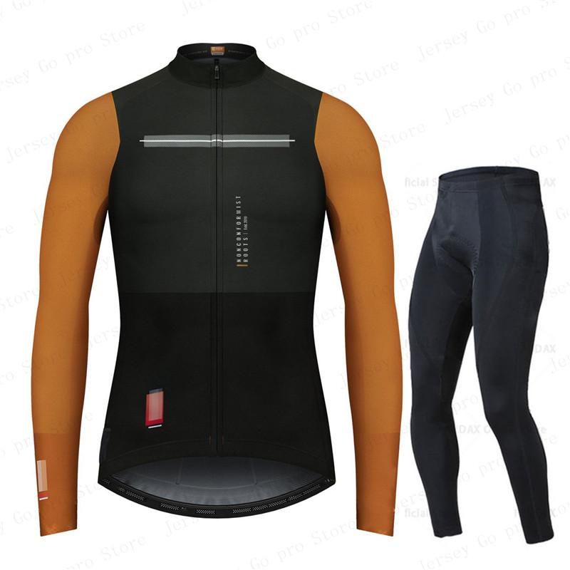 2026 Spring/Autumn Triathlon Men Long Sleeve Cycling Clothing Breathable Anti-UV Bicycle Jersey Set Wear Bib Pants Ropa Ciclismo