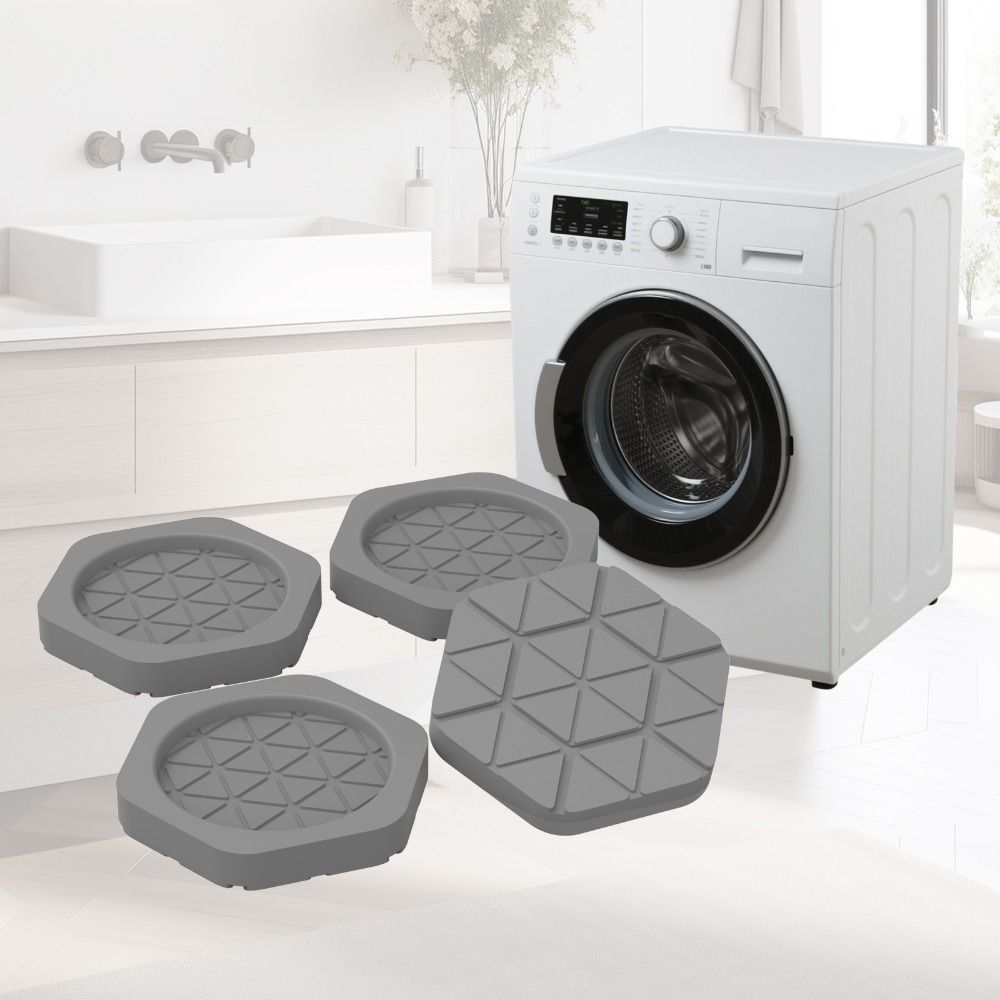 

4/8Pcs Anti Slip Washing Machine Foot Pad Furniture Rubber Mat Washing Machine Refrigerator Black-4Pcs