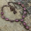 Rhodonite necklace electroformed copper necklace adjustable chain necklace gemstone handmade necklace anniversary gift electroformed jewelry