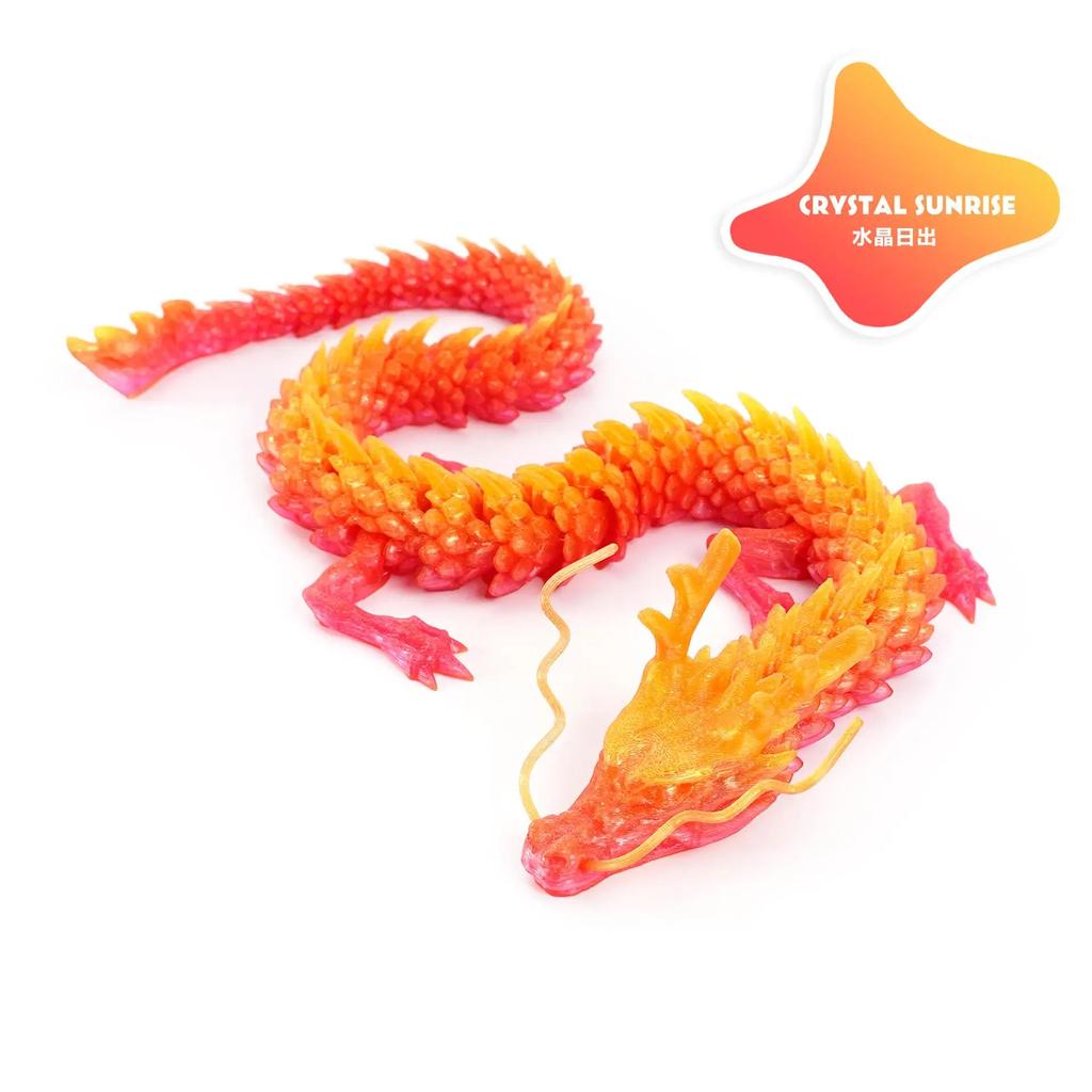 30/45/60cm Joints Movable Dragon Rotatable 3D Articulated Miniature Statue Desktop Ornament Creative Model Decor Kids Gift