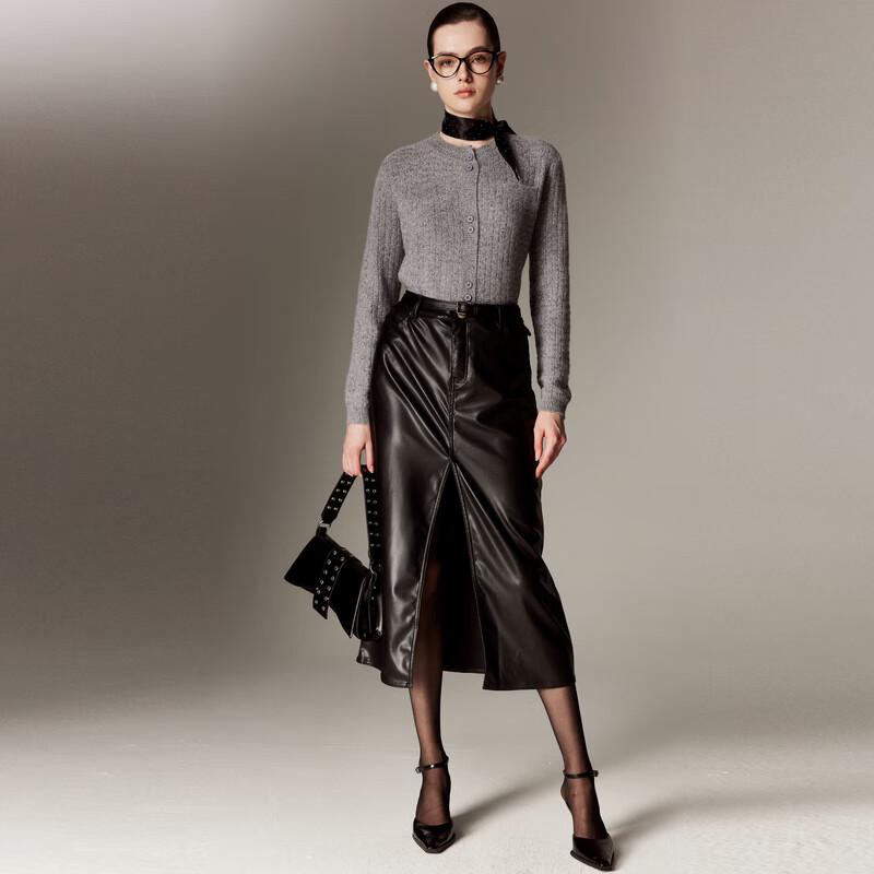 PALUOPO Women's Textured Jacquard Cashmere Cardigan