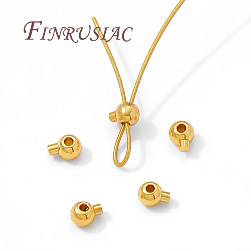 2.5mm 3mm 18K Gold Plated Crimp End Beads,Crimp Beads For Jewelry Making Supplies,Necklace End Bead,Bracelets Accessories
