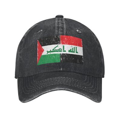 Bandera de Palestina Bandera de Irak Gorra de Béisbol Sol Correr Hippie Transpirable Lavada Hip Hop Gorras Unisex-Adolescentes Gorras de Moda