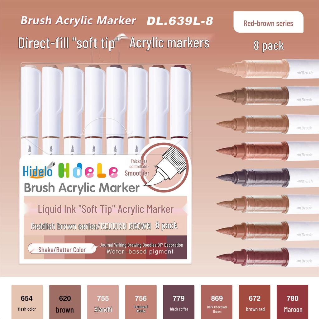 Huideler 639 Soft Tip Acrylic Marker Pen - 240 Colors for Student Art & Graffiti