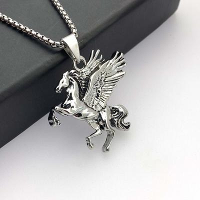 Pegasus Alaşım Kolye ile, Erkek Titanyum Çelik Kolye, Kişiselleştirilmiş Kazak Zinciri