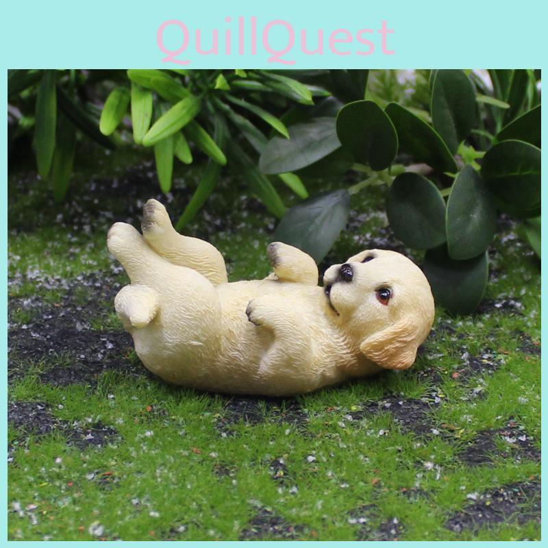 Resin Lifelike Golden Retriever Miniature Sculpture For Travel Souvenirs And Office Decor