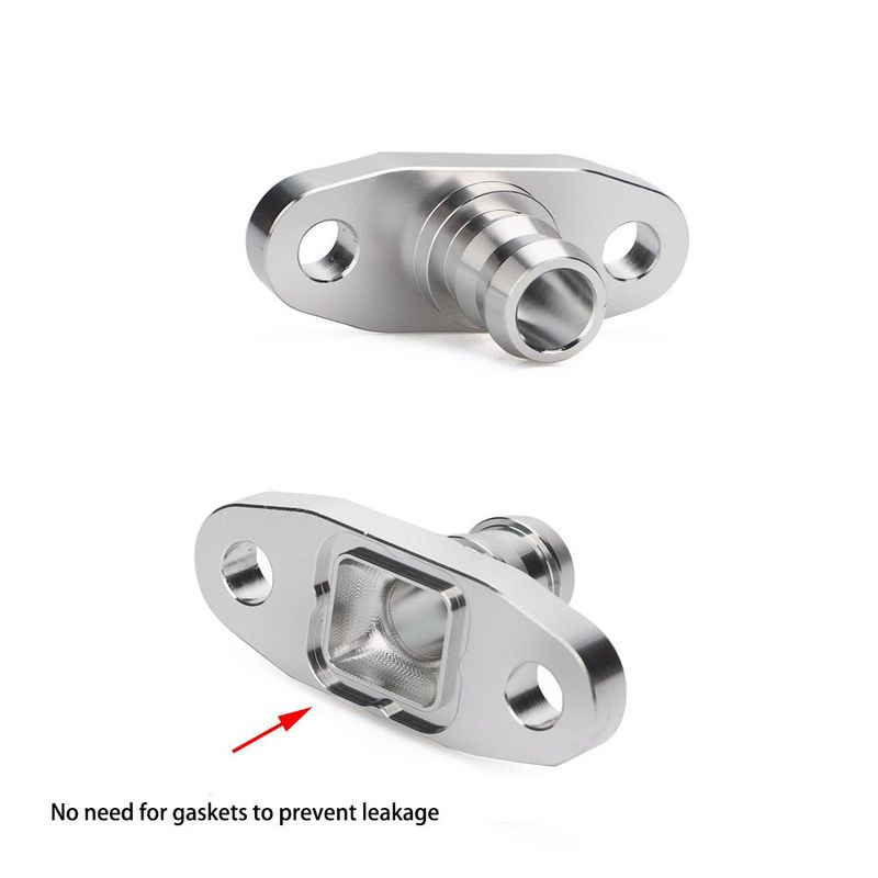 XMSJ-An10 Hole Pitch 2"/51 Turbo Oil Drain Return Flange Adapter Sliver CNC Process Leakproof for T3 T4 GT28 GT30 GT35 T25