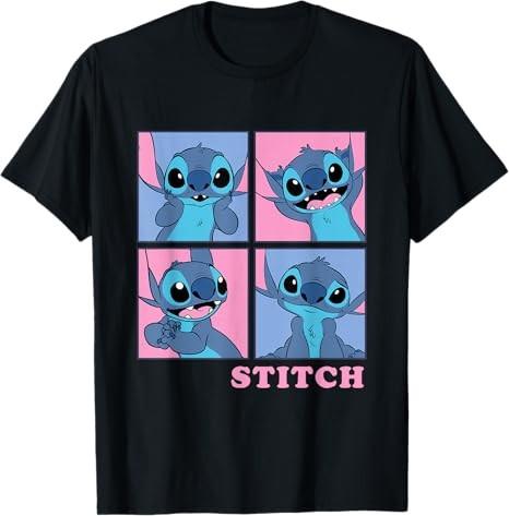 Lilo Stitch Comic Expressions Black TShirt S