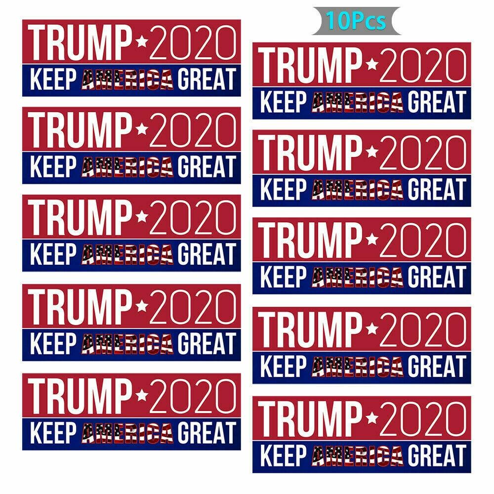 Donald 10pcs Trump Bumper Sticker 2020 Keep America Great Car Wall Stickers Set