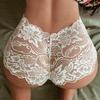 Großgröße Niedrig geschnittener durchsichtiger Spitzen-Tanga - Tanznacht erotische Dessous für Damen