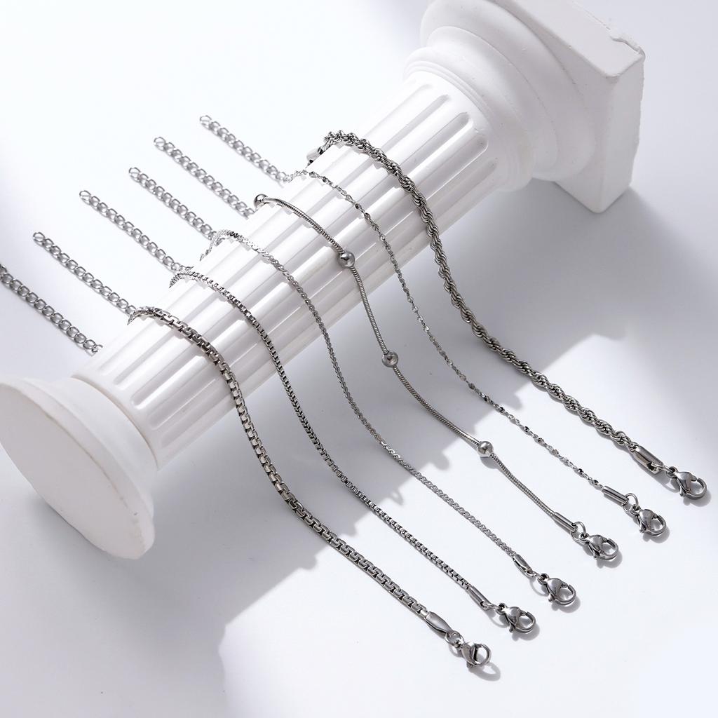 6PCS Stainless Steel Women's Chain Bracelet Set, Waterproof Jewelry, Exquisite Matching, Perfect Holiday Gift