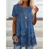 Women's Casual Printed Loose T-shirt, Perfect for Spring and Summer Vacation Wear.