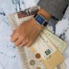 MASTER WORKS Quadrangle MW10SN-GCBLG8 Men's Watch, Made In Japan, Quartz Movement, 33mm, Leather Strap, Square Shape, Navy Blue