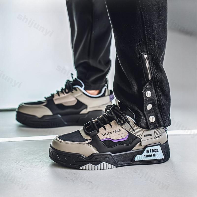 Mode Herren Freizeitschuhe 2025 Frühling Kleine Weiße Rutschfeste Schuhe Mesh Atmungsaktiv Modetrend Outdoor Sport Freizeit Plateau-Sneakers