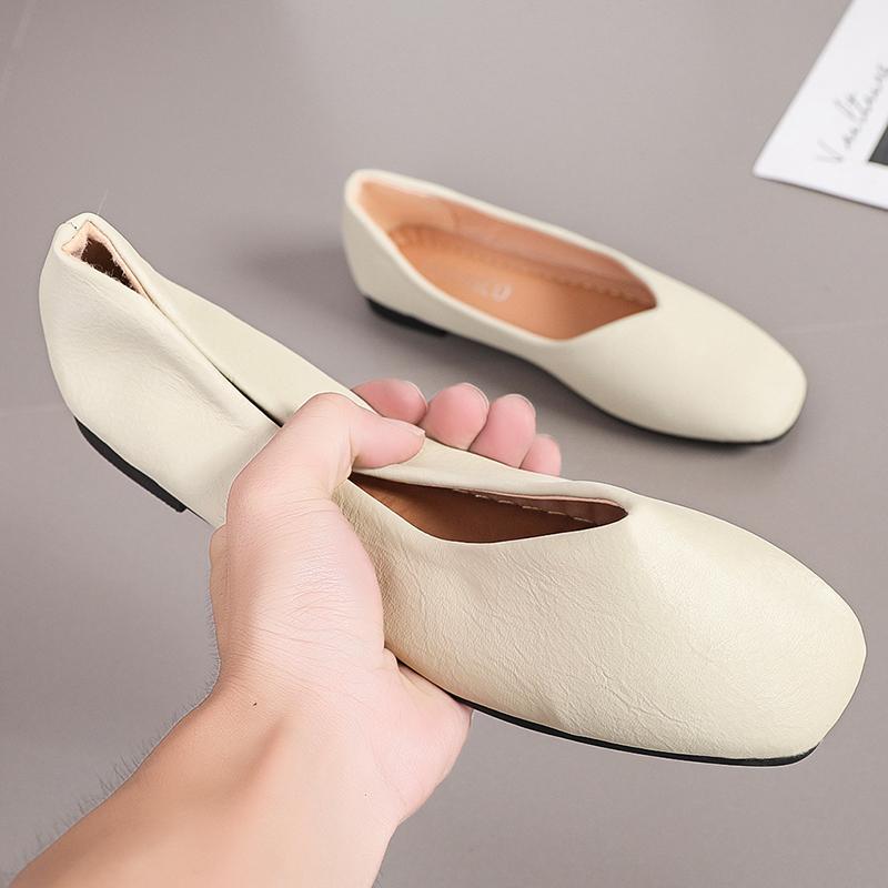 Shoes for Women 2024 Summer Concise Shallow Slip On Women's Casual Shoes Fashion Light Soft Leather Ladies Mary Jane Shoes