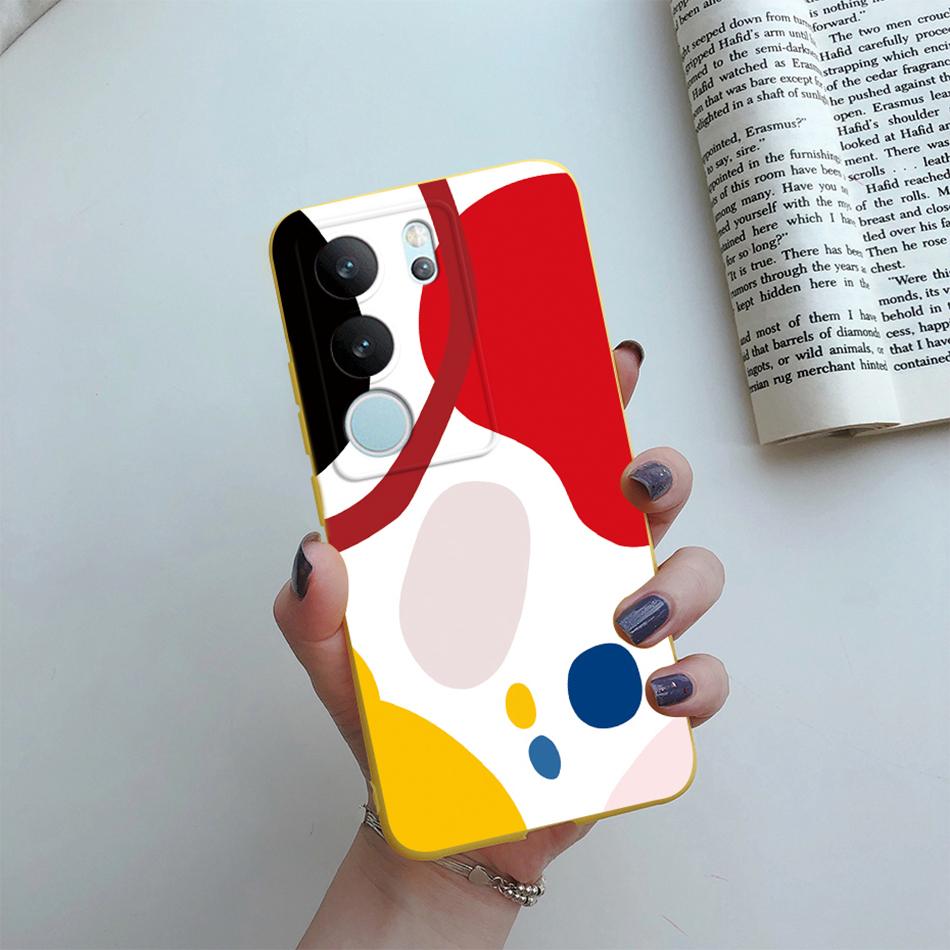 For Vivo V29 5G Global Version Phone Case Couple Cute Cartoon Flower Back Shell Etui For Vivo V29 V 29 V2250 Soft Silicone Cover