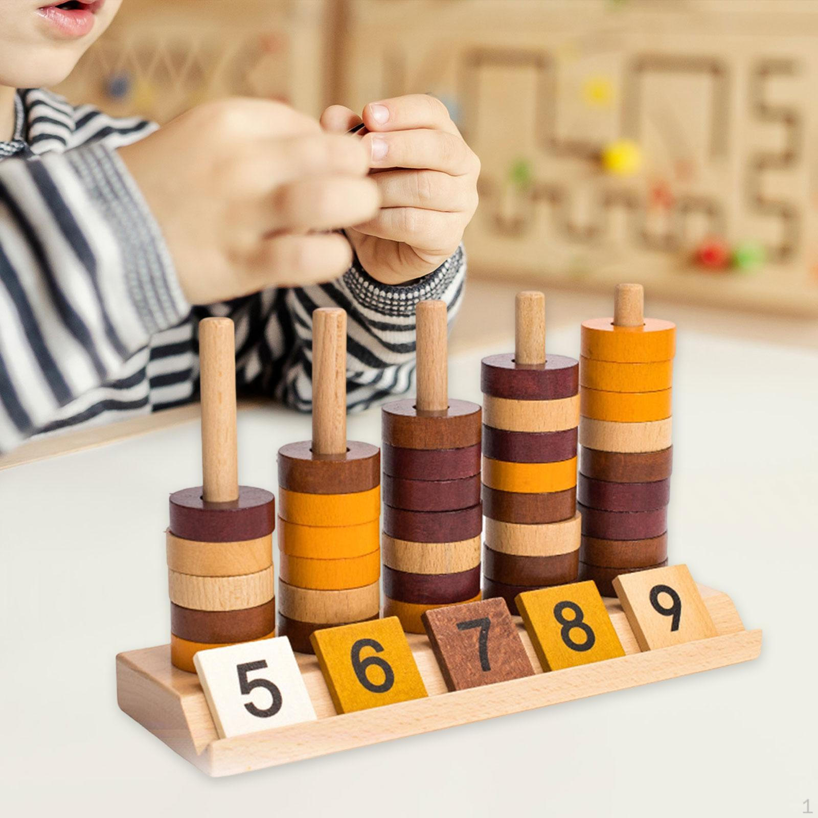 Wooden Arithmetic Math Toy Addition and Subtraction Game Manipulatives Educational for